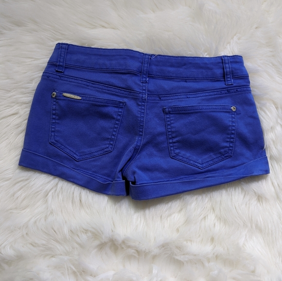 Celebrity Pink Blue Denim Shorts Rolled Cuff Short - Picture 6 of 6